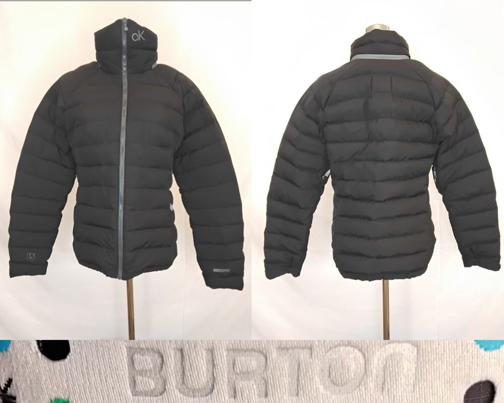 AK Burton Gore-Tex Wind Stopper Puffer Jacket Women's L Black No Hood #J6031